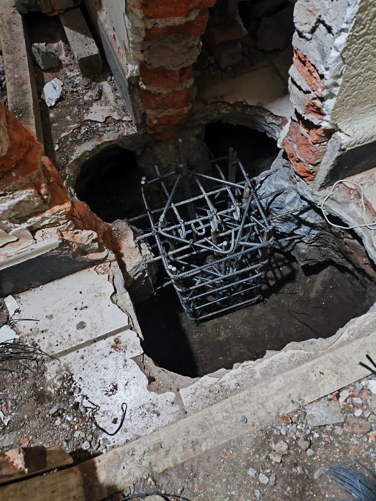 Armado de una zapata en la excavación